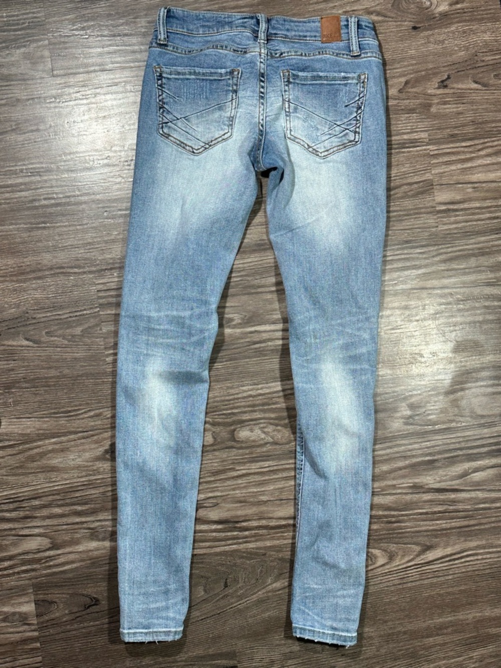 BKE Light Wash STELLA SKINNY Distressed Super Stretchy Ultra Low Rise Jeans 24 - Picture 9 of 14
